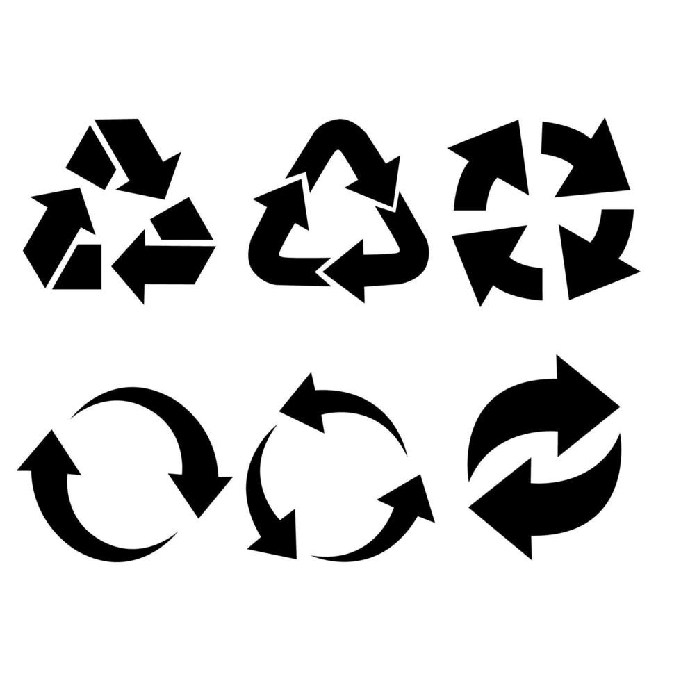 conjunto de símbolos de reciclaje universal vectorial. vector