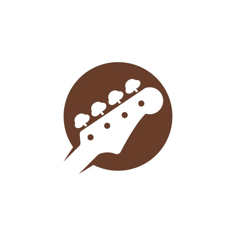 bass guitar logo icon design vector