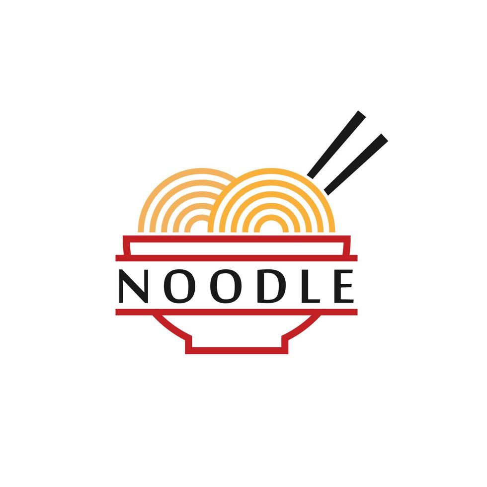 símbolo de diseño de logotipo de comida de fideos vector