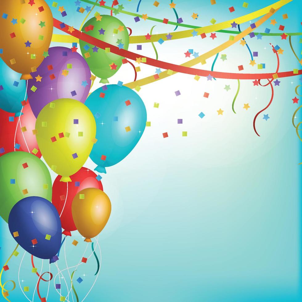 Birthday balloons vector background design. Happy birthday to you with