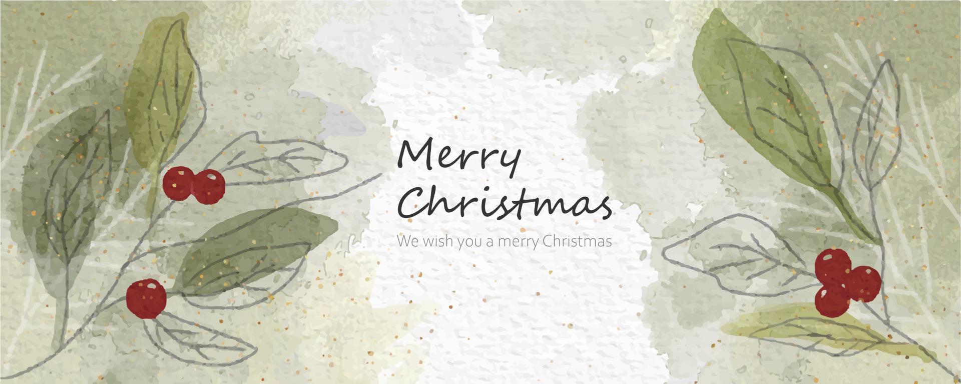 Christmas background with watercolor vector