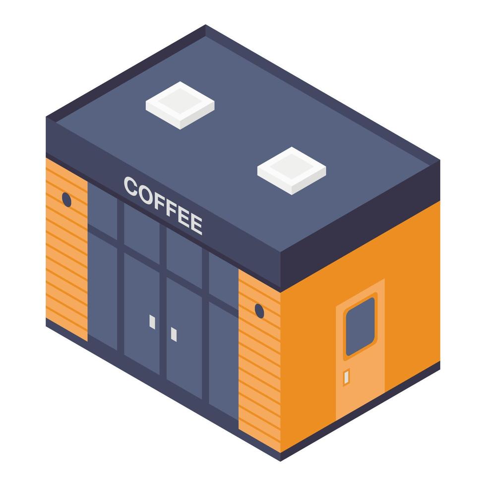 Coffee shop icon, isometric style vector