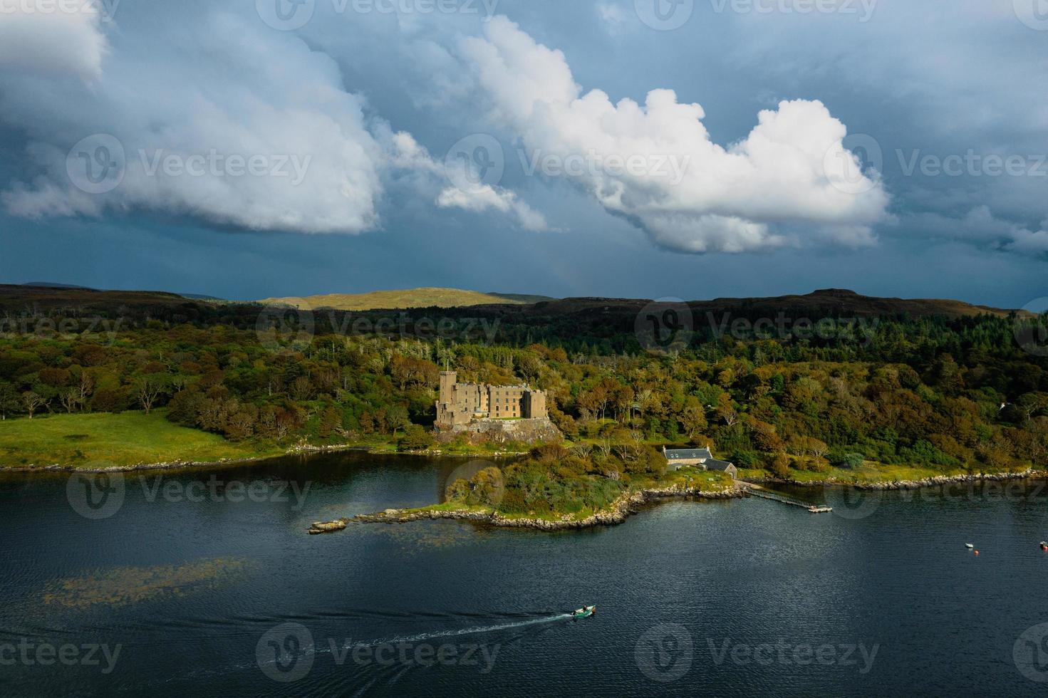 Dunvegan Castle and harbour on the Island of Skye, Scotland photo