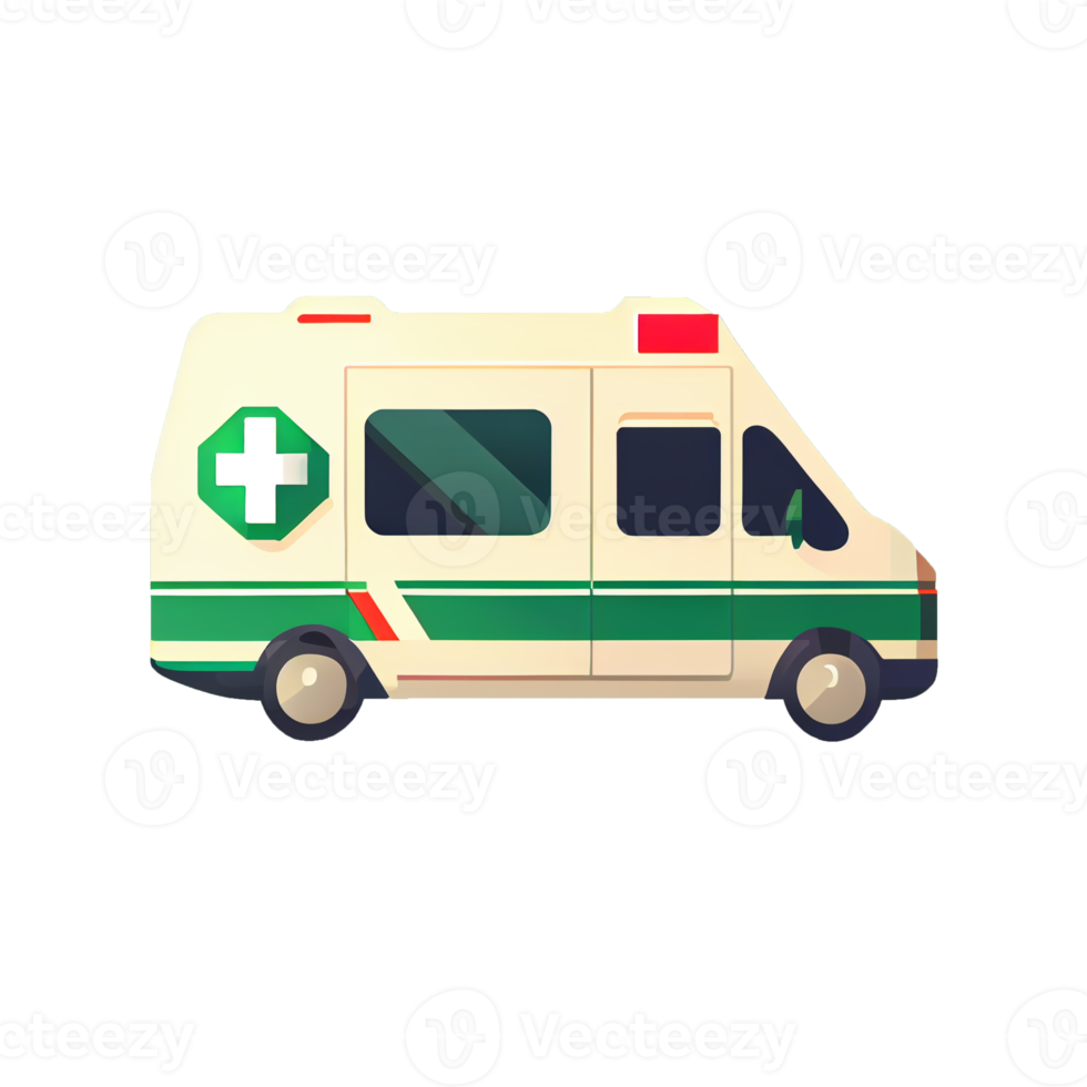 Modern flat design of Transport public transportable ambulance for transportation in city. png