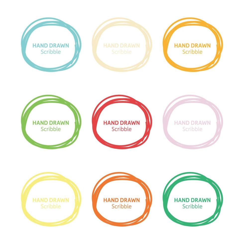 Set of hand drawn scribble vector