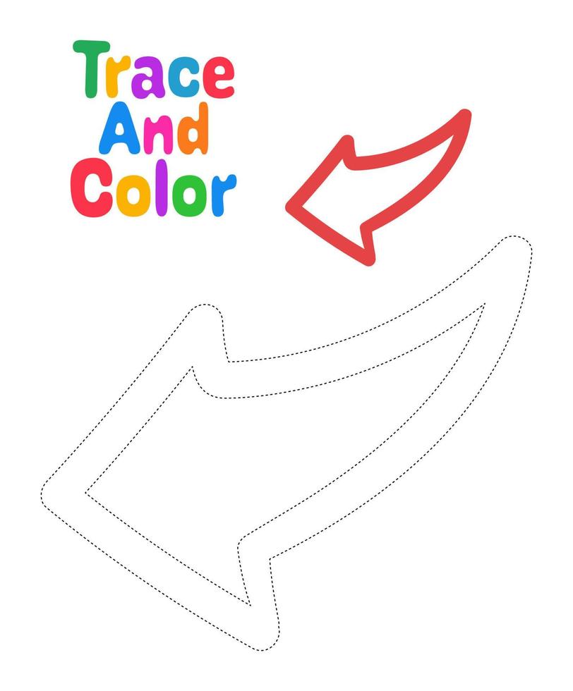 Arrow tracing worksheet for kids vector