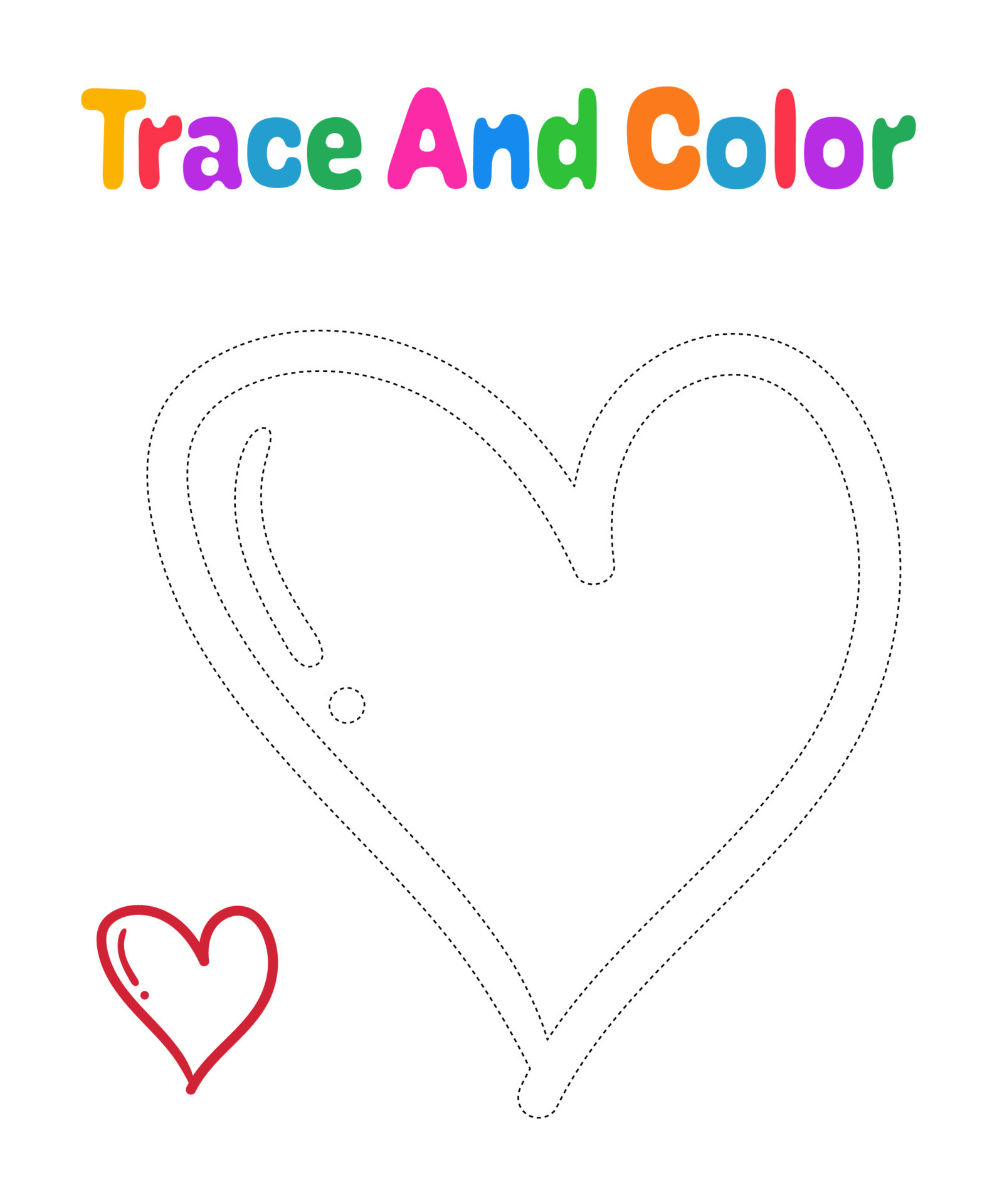 Heart tracing worksheet for kids 19199322 Vector Art at Vecteezy