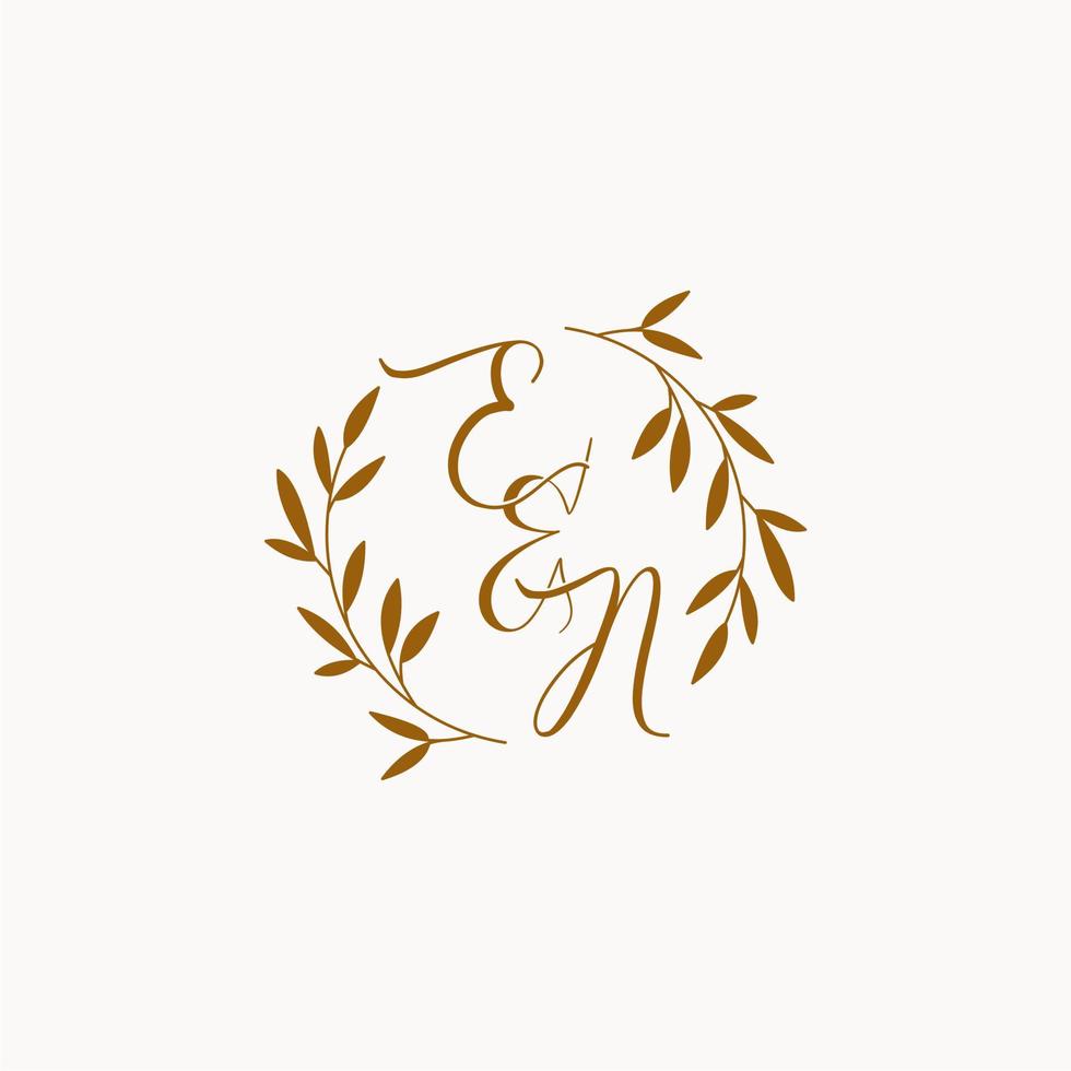 EN initial wedding monogram logo vector