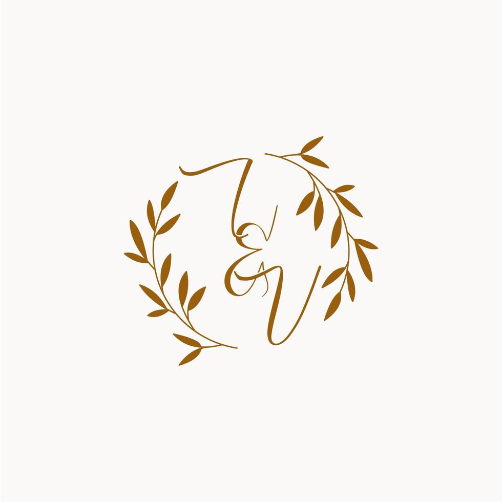 IV initial wedding monogram logo vector