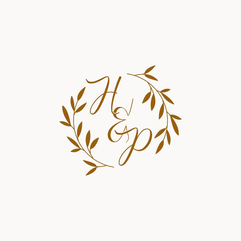 HP initial wedding monogram logo vector