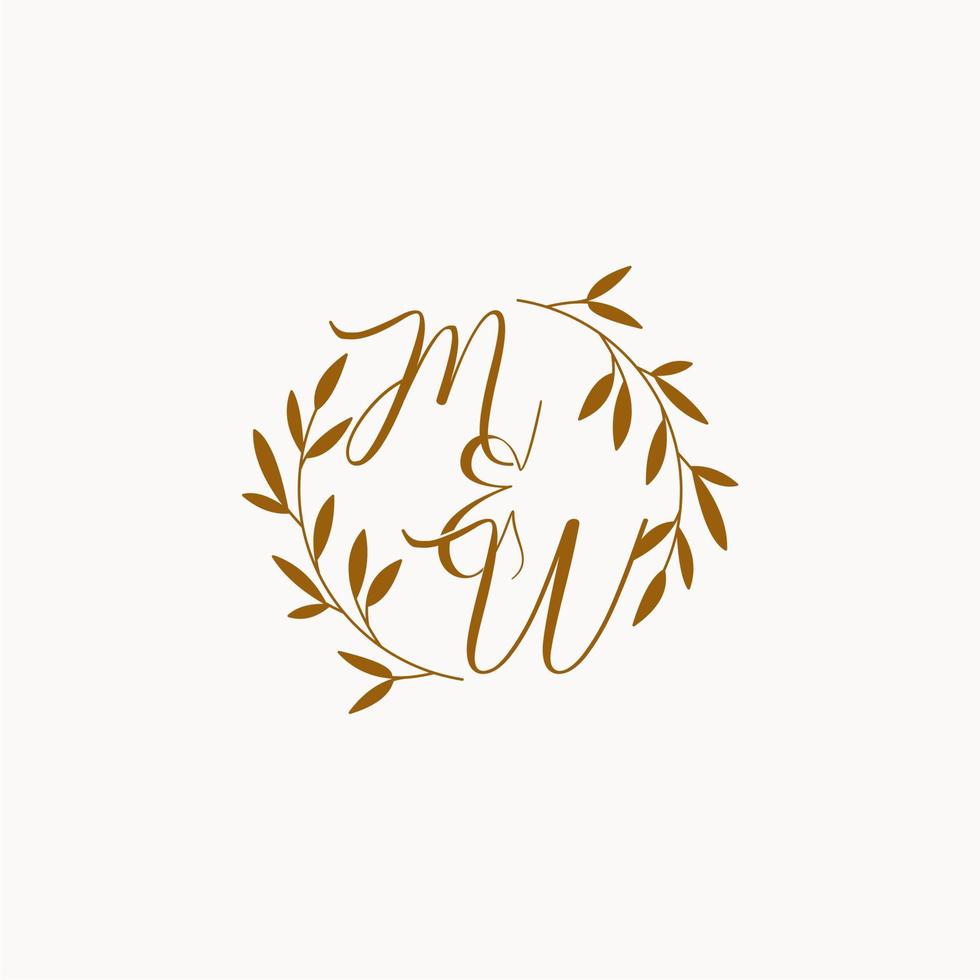 MW initial wedding monogram logo vector