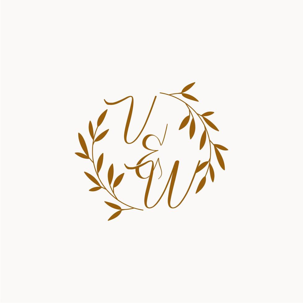 VW initial wedding monogram logo vector