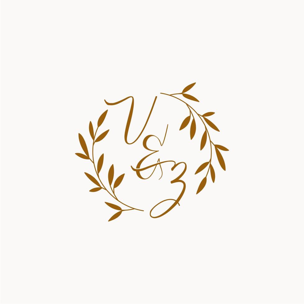 VZ initial wedding monogram logo vector