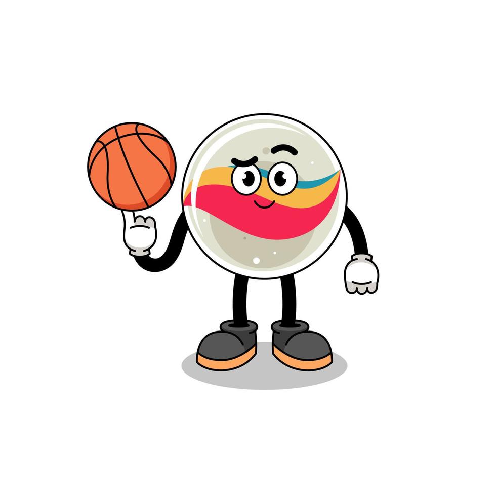 ilustración de juguete de mármol como jugador de baloncesto vector