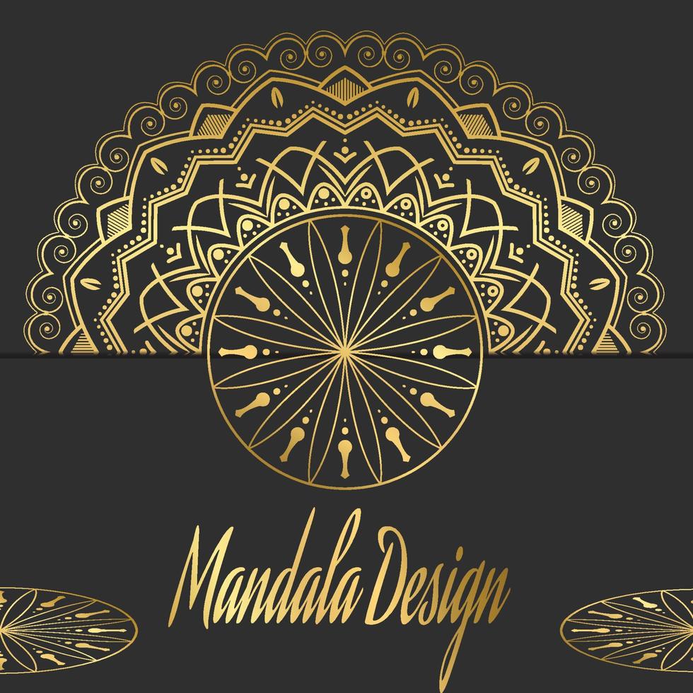 Luxury Golden royal mandala with Arabic Islamic style, black background vector