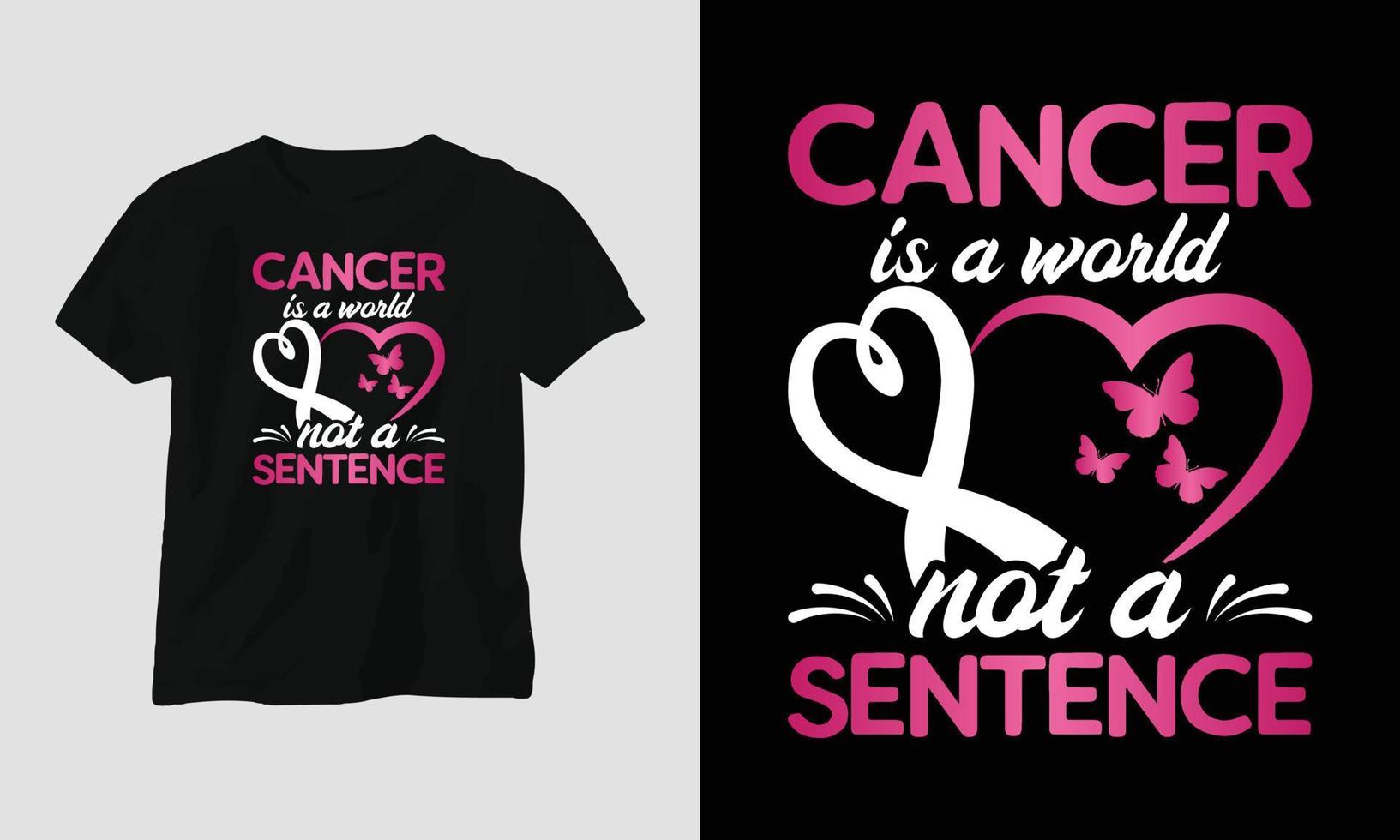 diseño de camisetas del día mundial del cáncer con cinta, puño, amor, mariposa y citas motivacionales vector