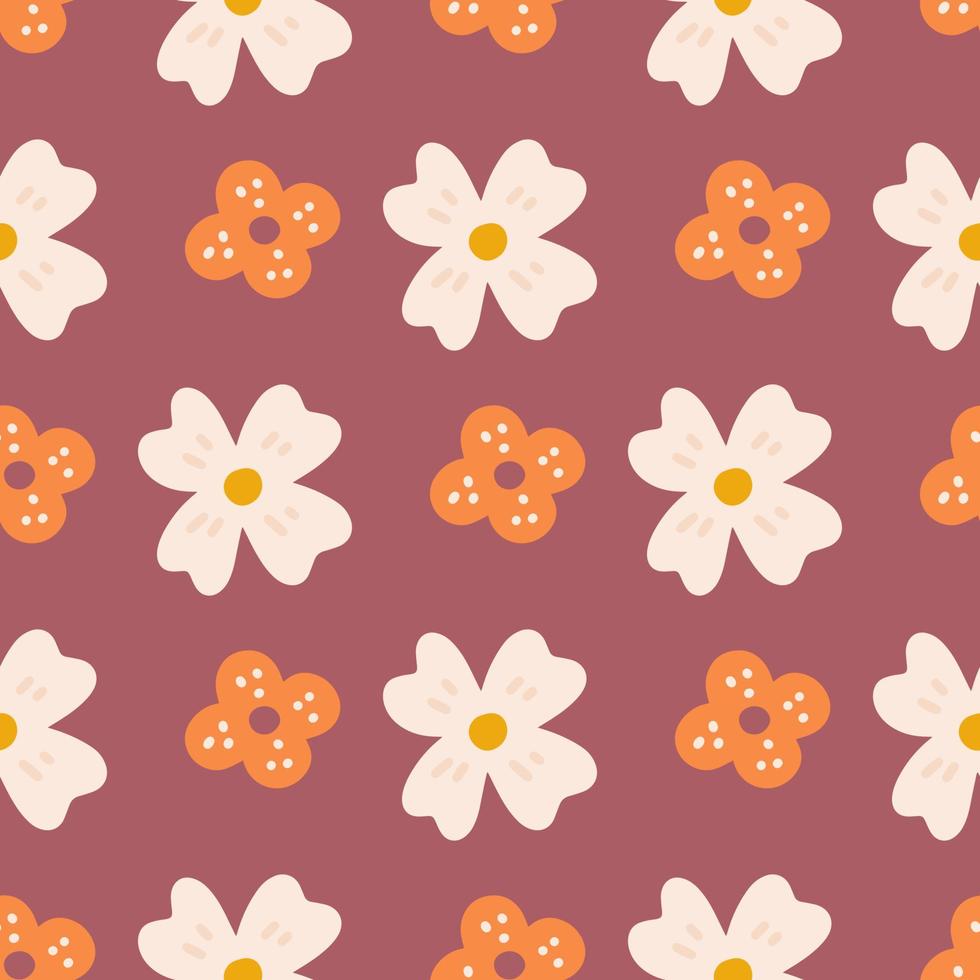 Floral Vector Seamless Pattern in Flat Style for Fabric, Wrapping Paper, Postcards, wallpaper