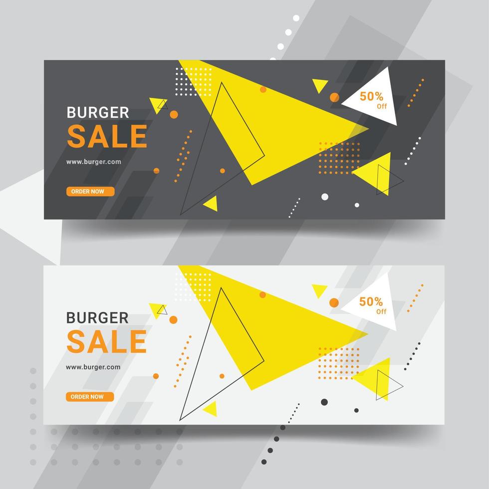 Food, burger web banner templates design vector