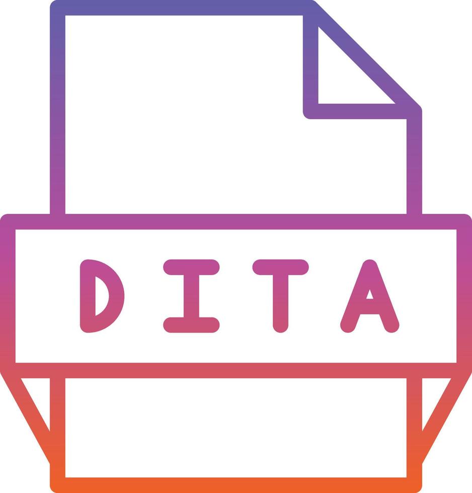 icono de formato de archivo dita vector