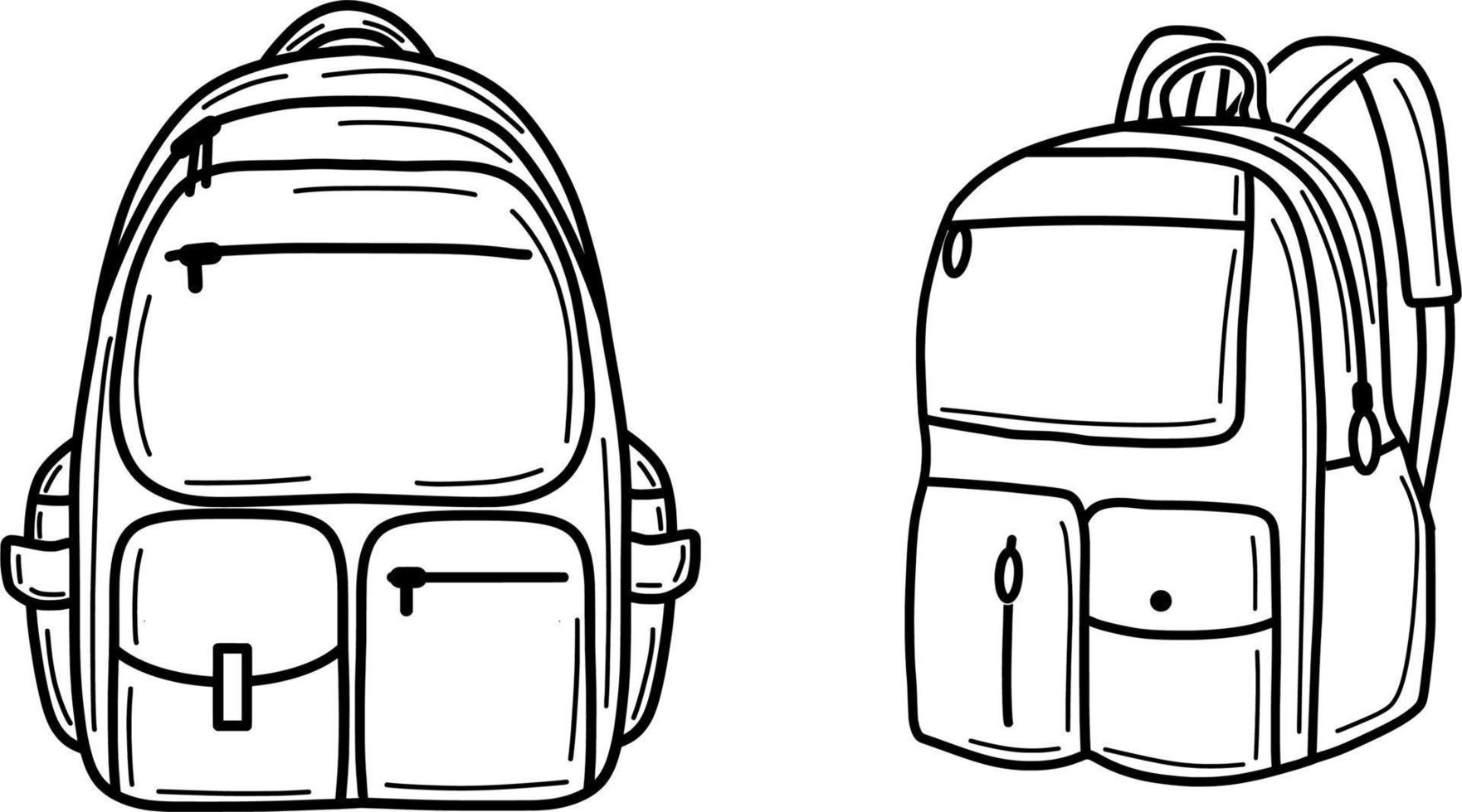 Hand draw bag line art vector