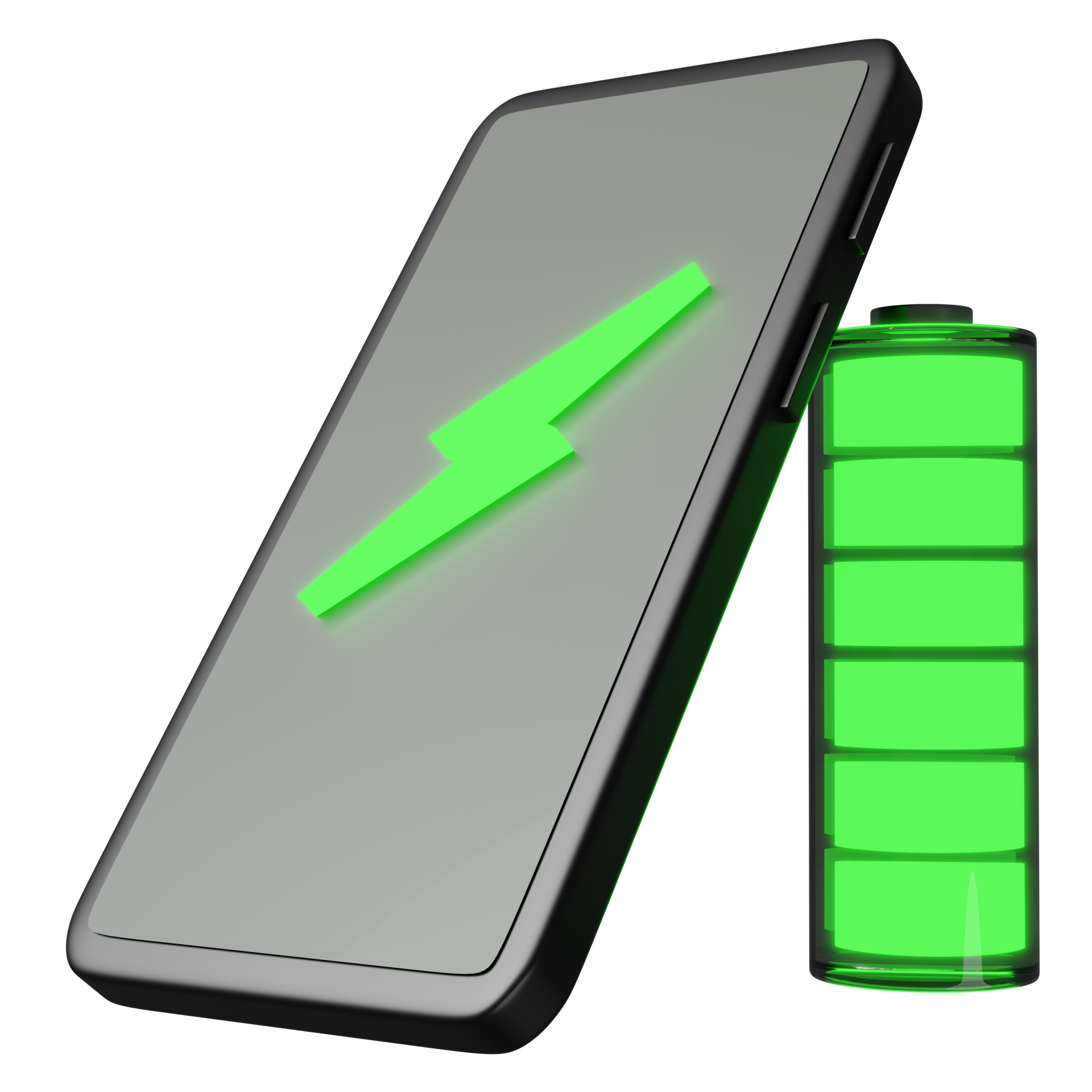 Smartphone or mobile phone charging with battery charge indicator