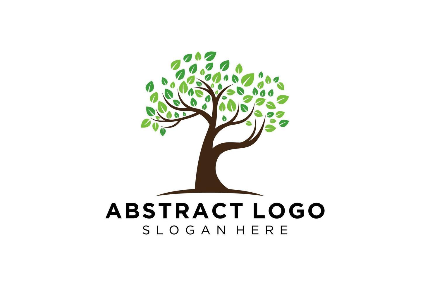 Green tree logo design natural and abstract leaf. vector