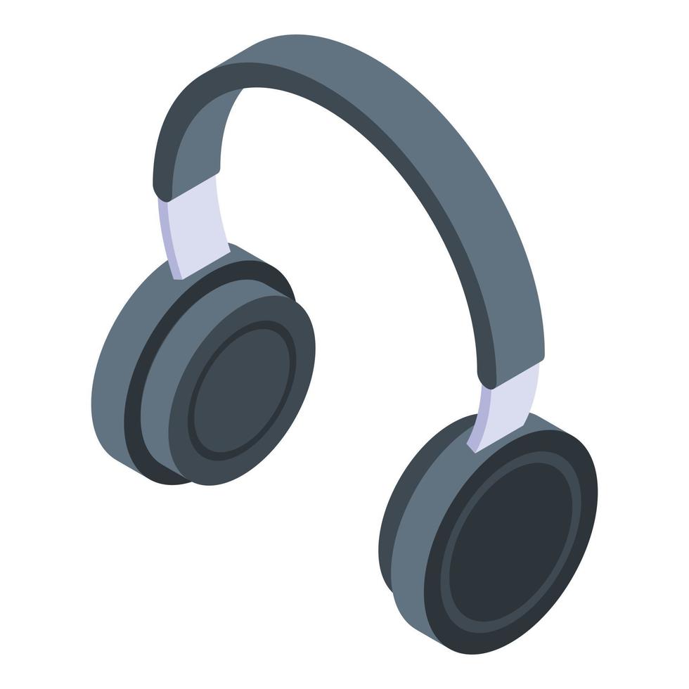 Dj headphones icon, isometric style vector