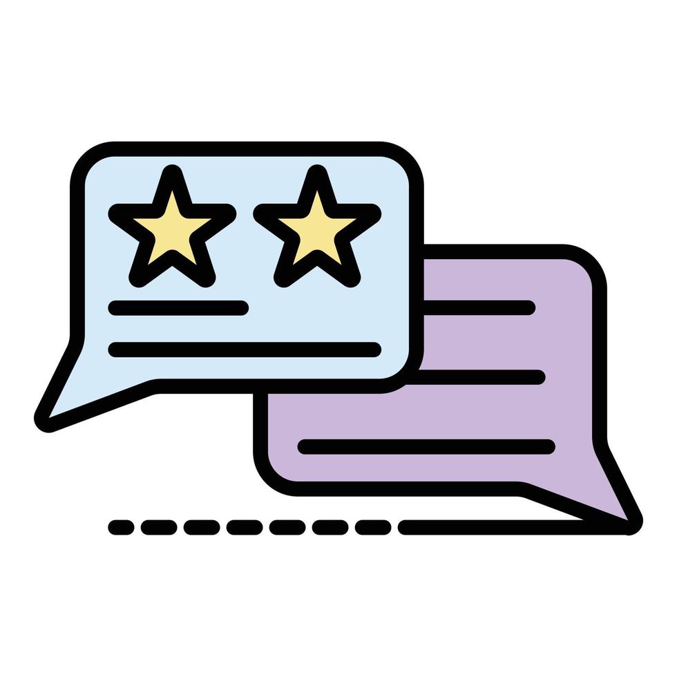 Vote chat icon color outline vector