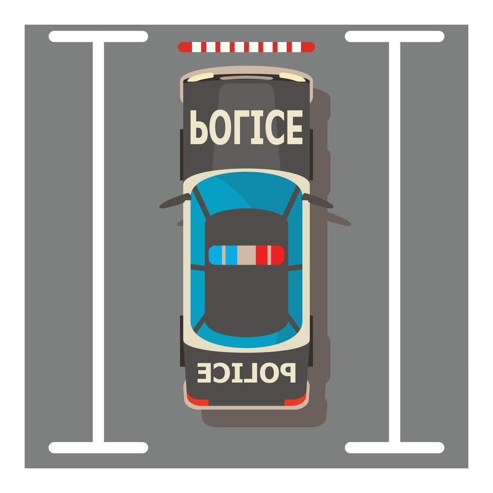 icono de coche de policía, estilo isométrico vector