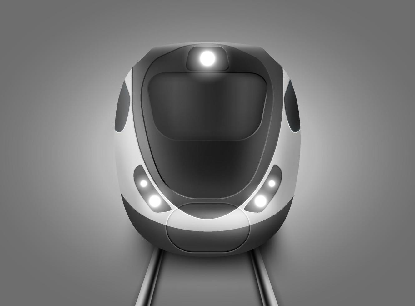 Vector realistic modern subway train front view