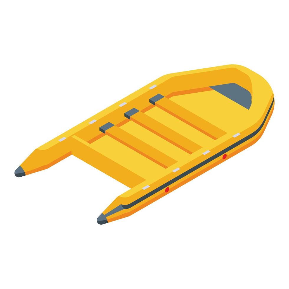 Care rescue boat icon, isometric style vector