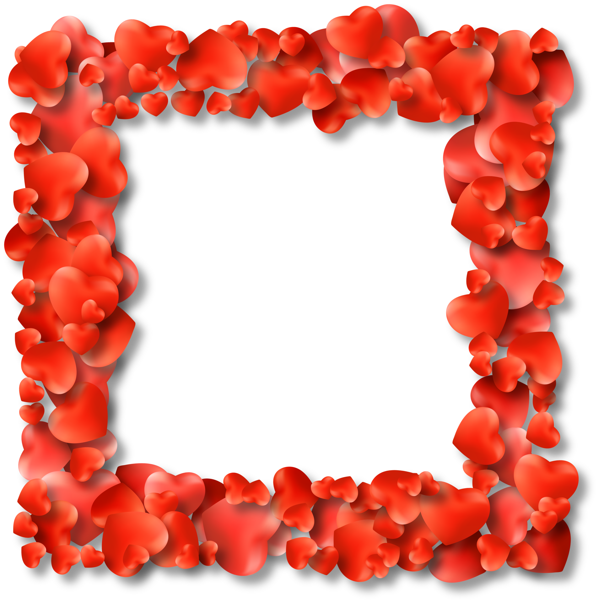 Free Red Romantic Love Heart Frame Background for Valentine's day