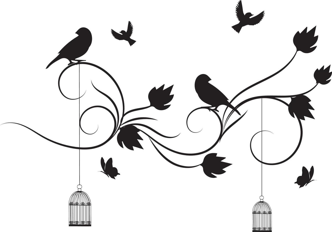 Free vector hand drawn black and white cages