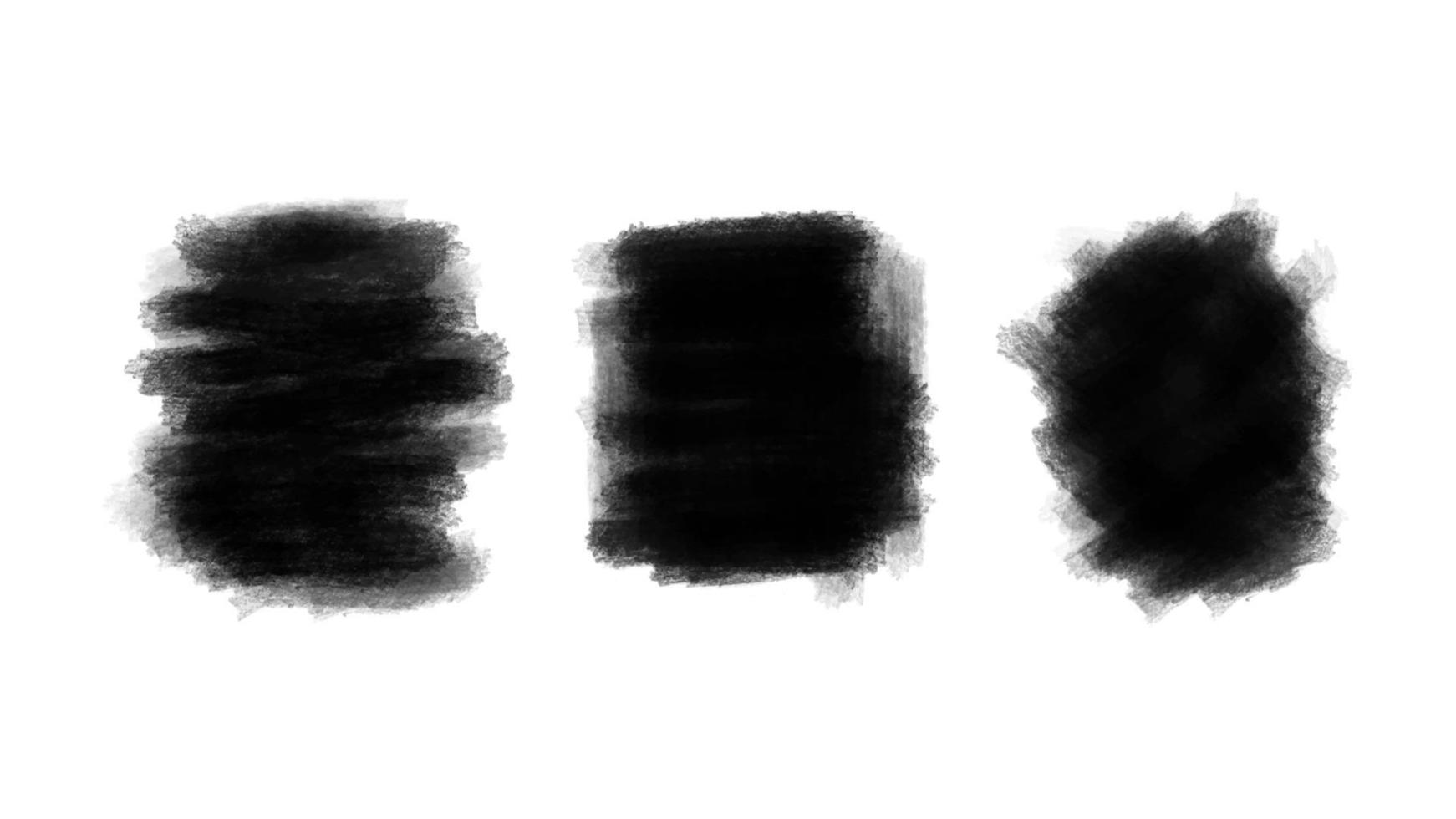 Set of watercolor grunge brush texture. Abstract monochrome grunge stroke vector