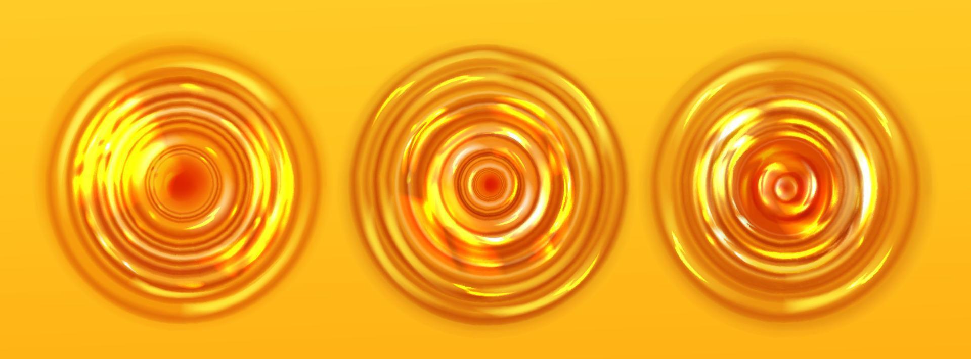 Orange juice or beer ripple top view, wavy texture vector