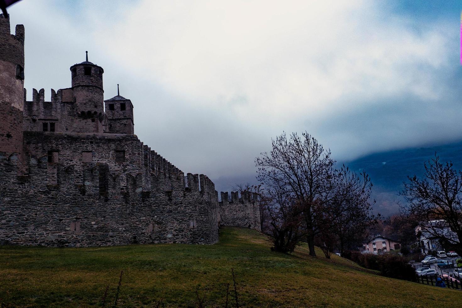 the medieval castle of Fenis, in the Aosta Valley. During the Christmas holidays of 2022 photo