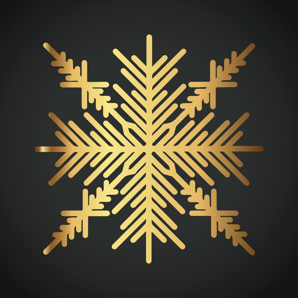 Snowflake Ornament Vector golden color on black background