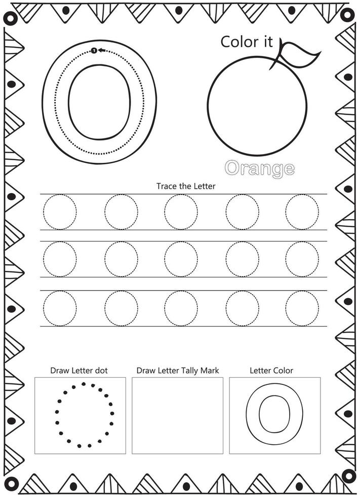 página para colorear de trazado de letras del alfabeto vector