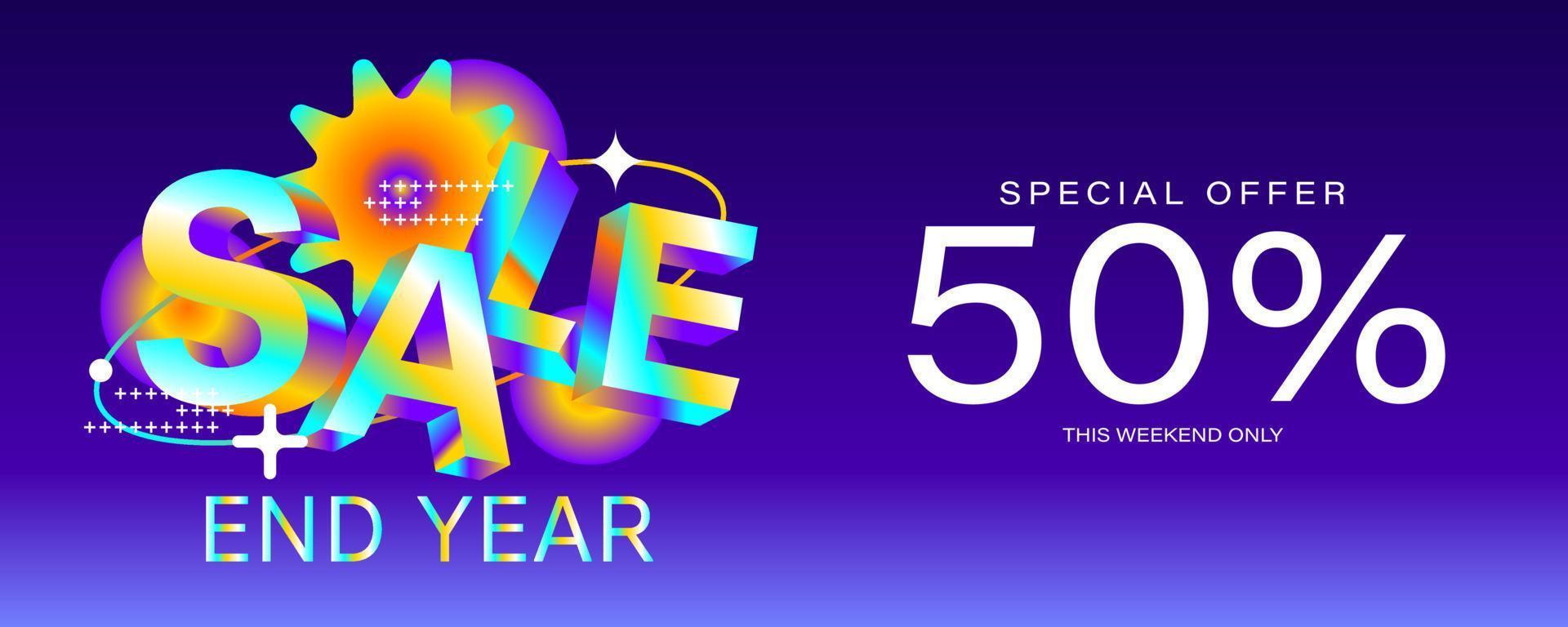 End of year sale. Sale badge banner design vector