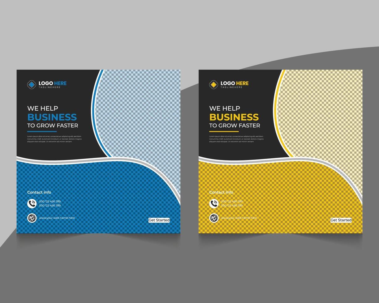 Modern business corporate square social media post banner template vector