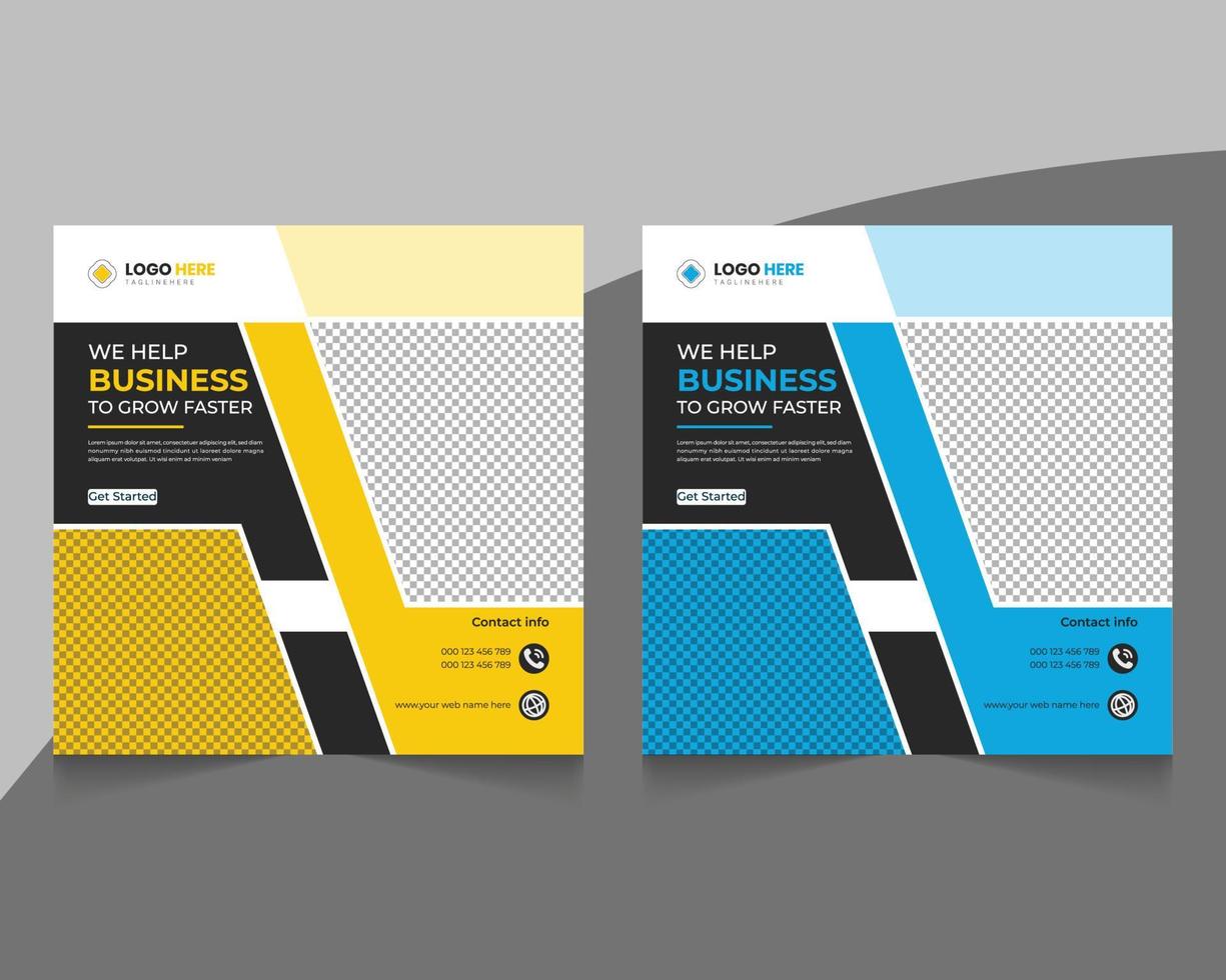 Modern business corporate square social media post banner template vector