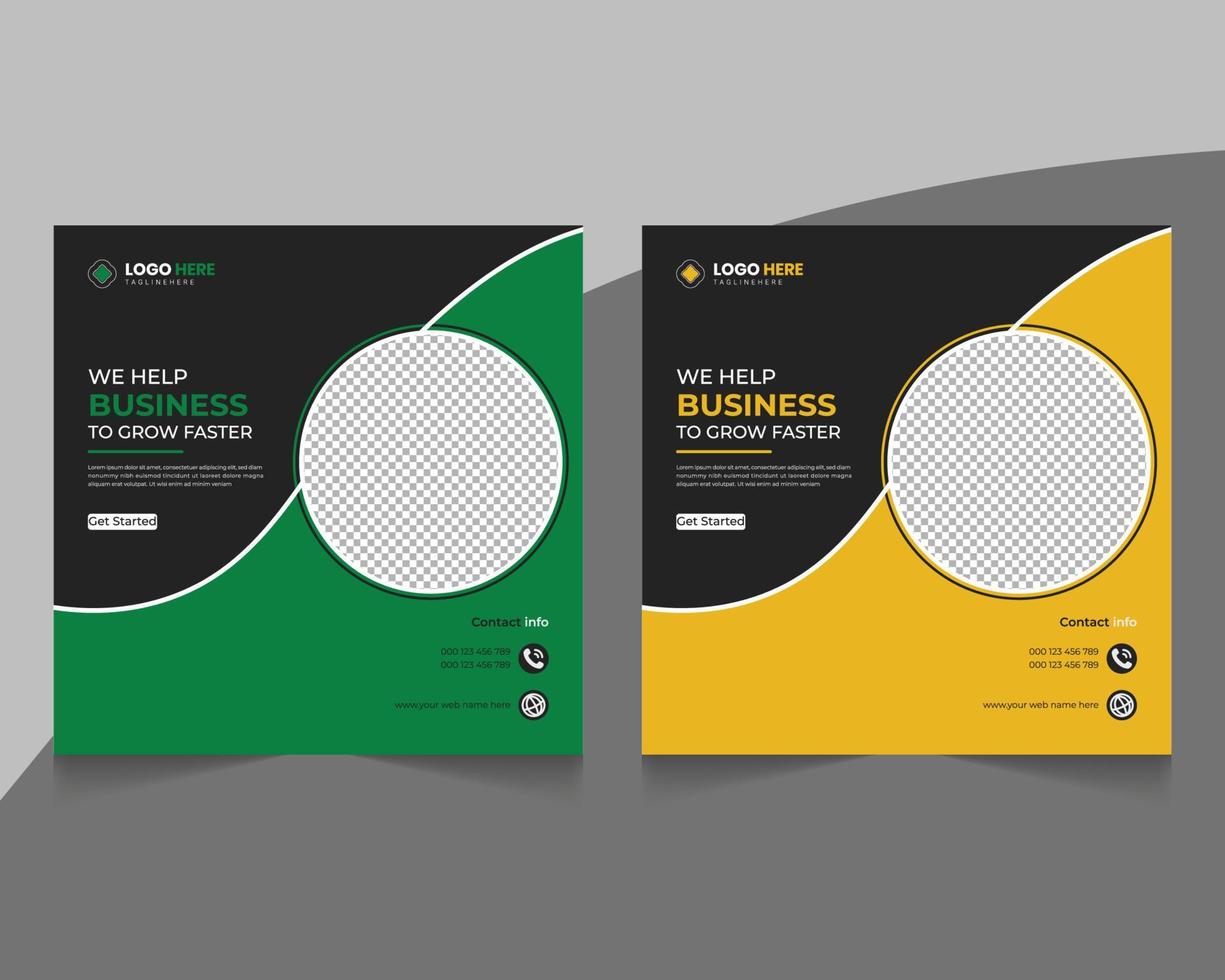 Modern business corporate square social media post banner template vector