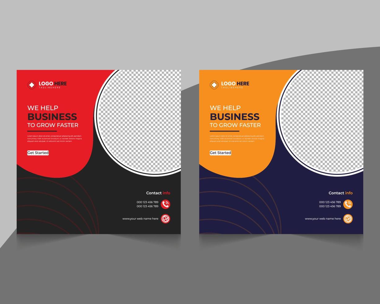 Modern business corporate square social media post banner template vector