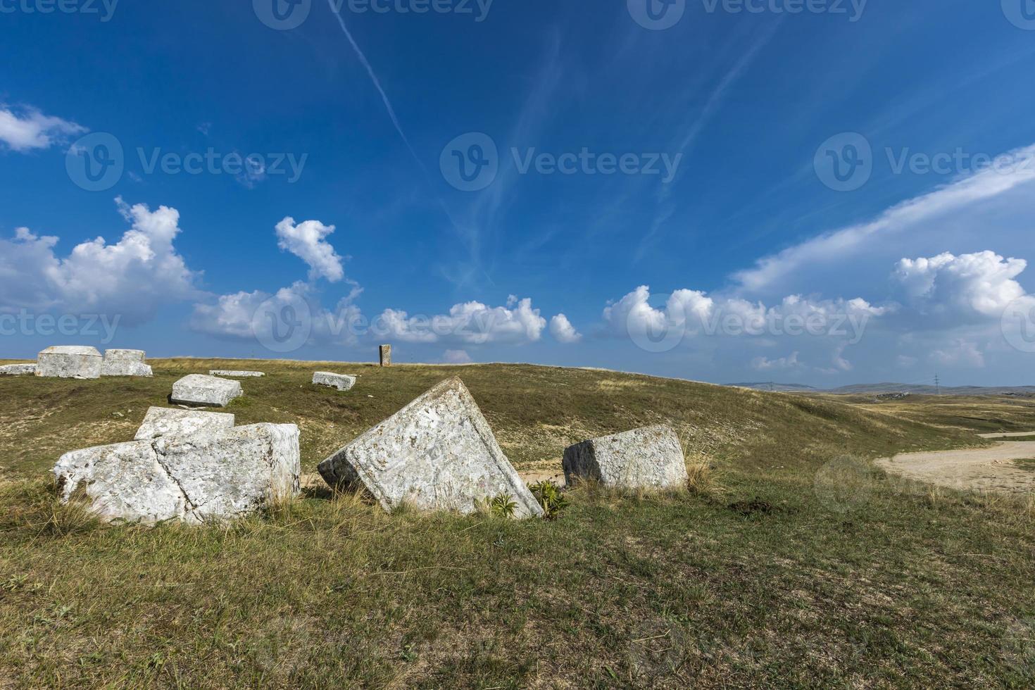 Medieval tombstones in Morine, near Pluzine in Bosnia and Herzegovina photo