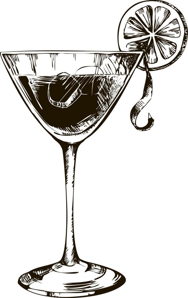 Hand Drawn Martinez Sketch Symbol. Vector Manhattan Element In Trendy Style.
