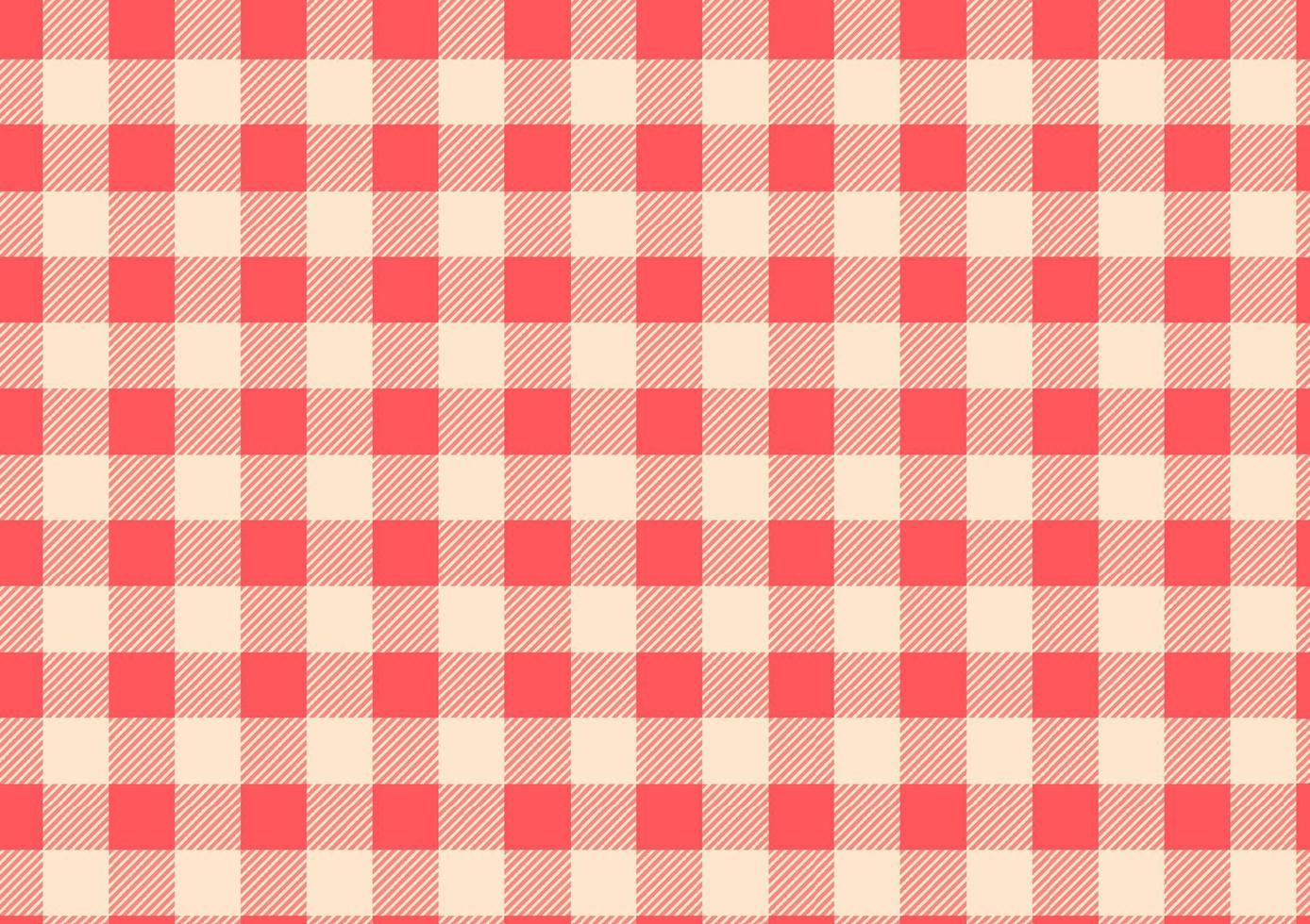 Red checkered fabric with crossed patterns On a yellow background, designed for tablecloths, blankets, curtains, garments, gingham. vector