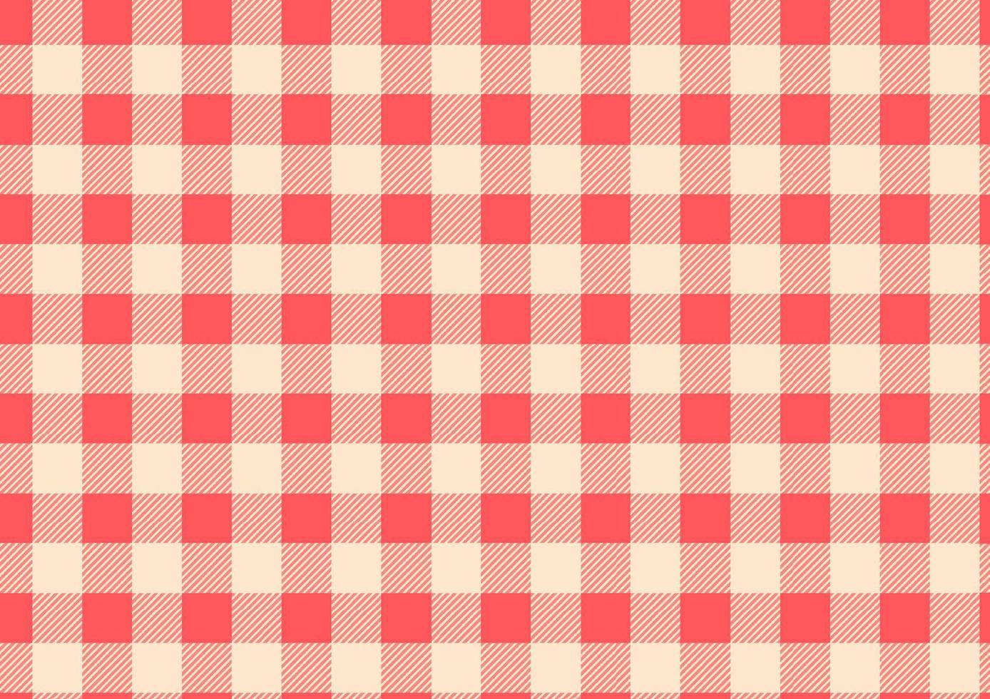 Red checkered fabric with crossed patterns On a yellow background, designed for tablecloths, blankets, curtains, garments, gingham. vector