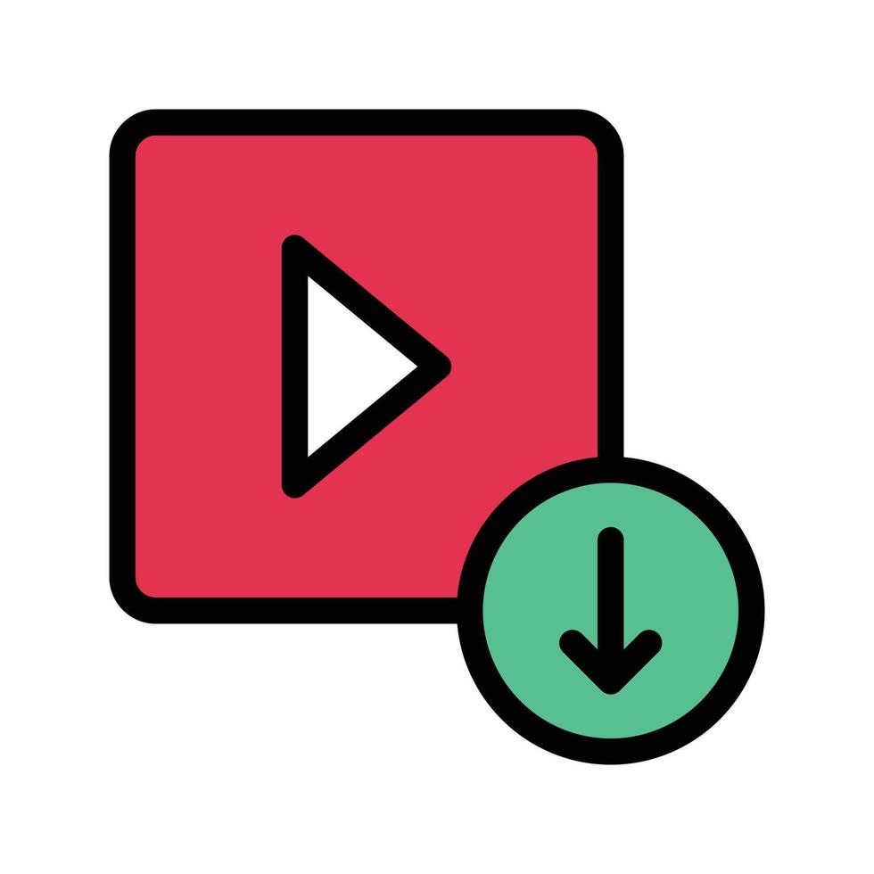 ilustración vectorial de descarga de video en un fondo. símbolos de calidad premium. iconos vectoriales para concepto y diseño gráfico. vector