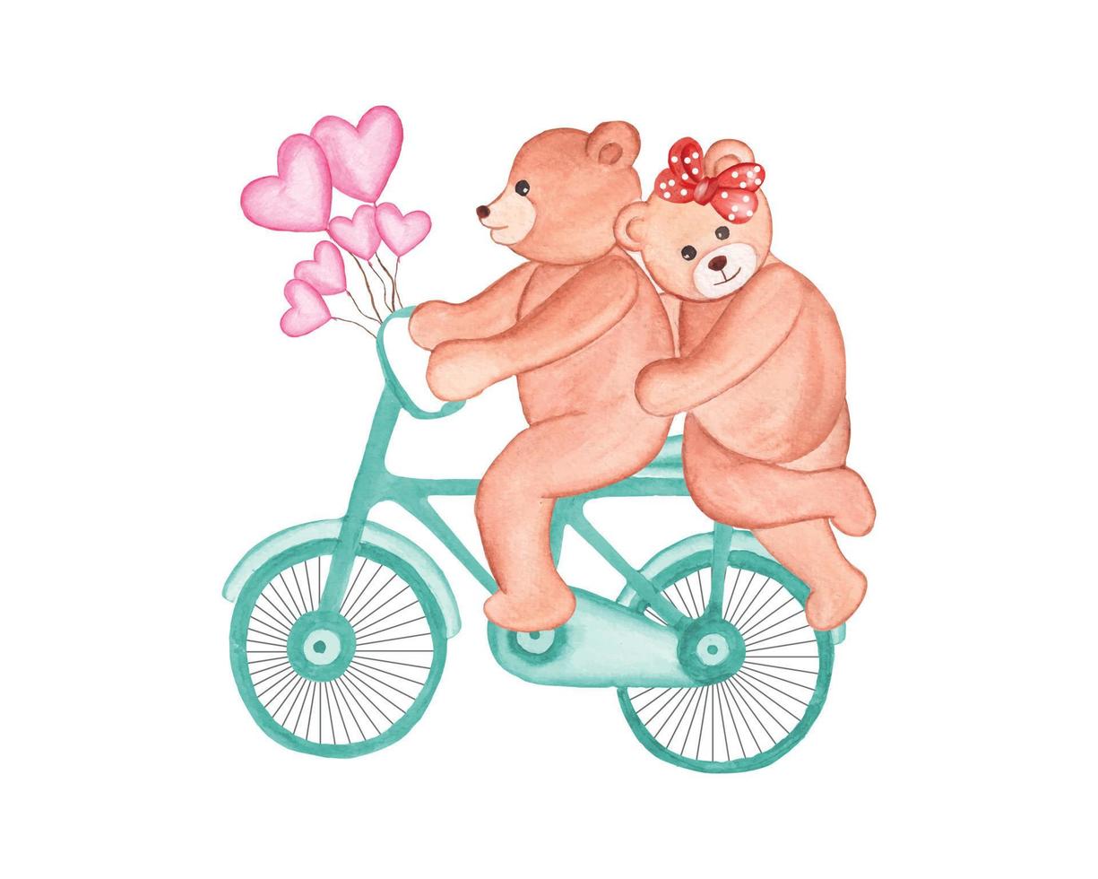 Valentine Day Bear clipart, Couple bear Sublimation for t-shirt vector