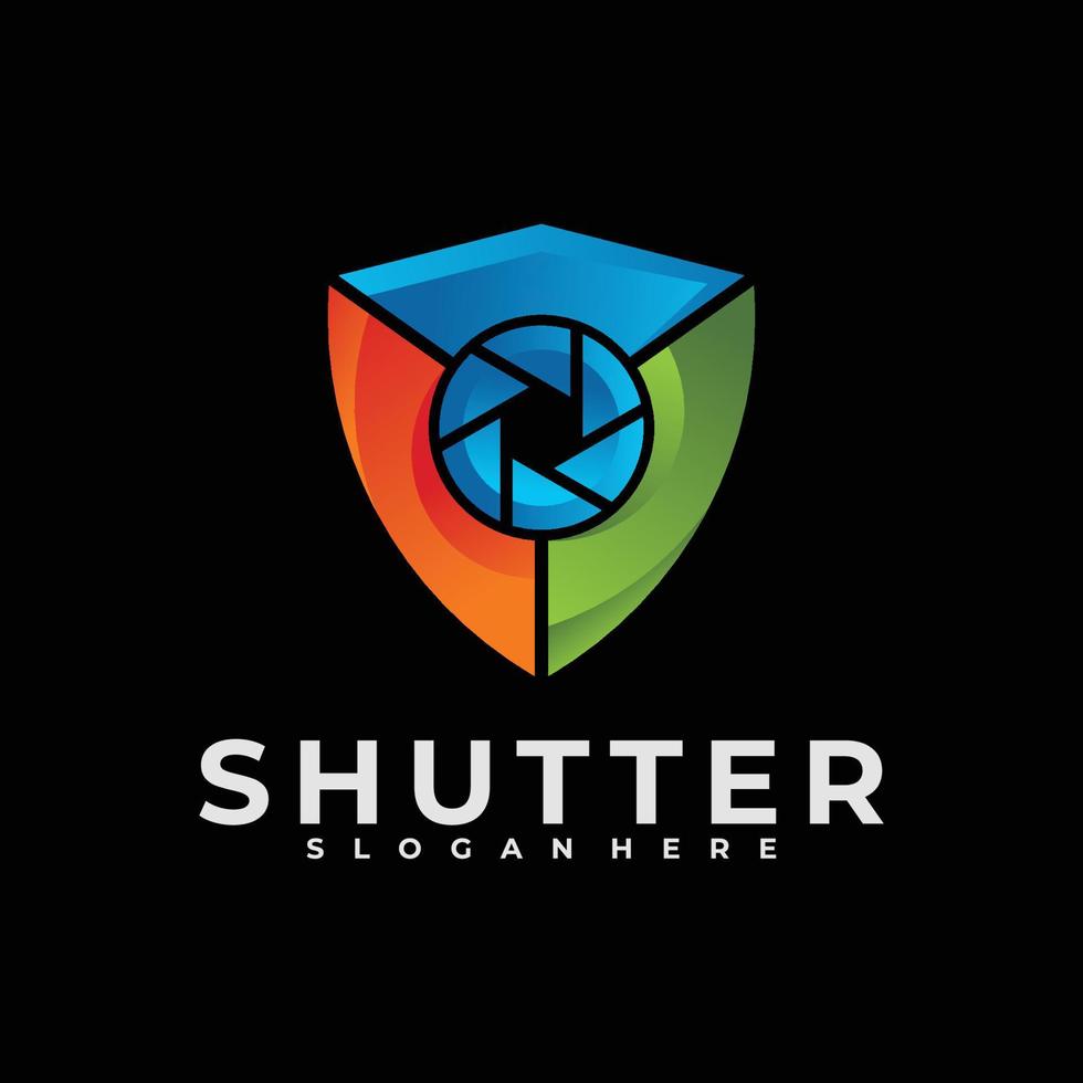 shield shutter logo vector design template